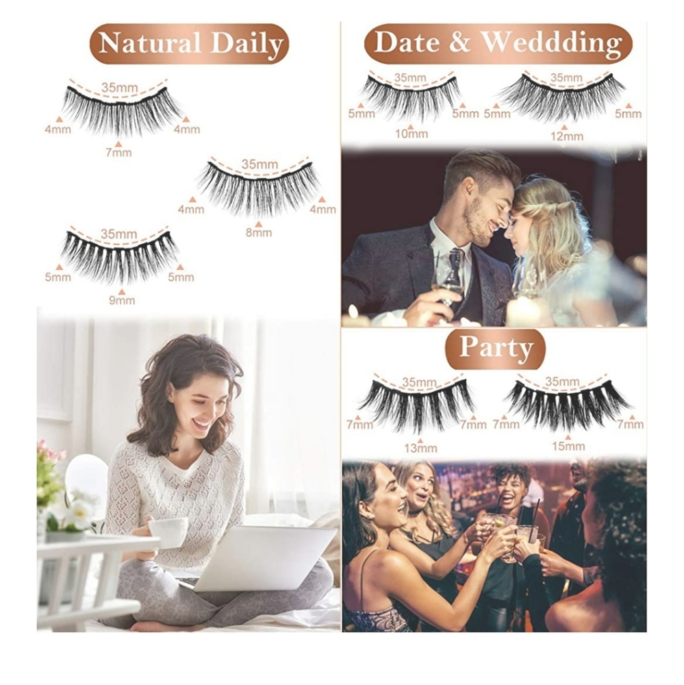 Magnetic Eyelashes (7) & Magnetic Eyeliner (2) Set - Picture 2 of 7